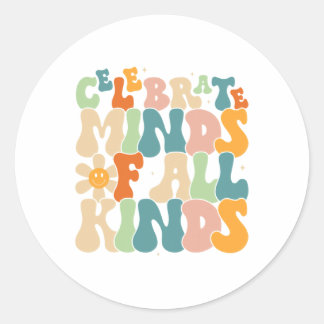 Minds Of All Kinds Mental Health Autism Awareness  Classic Round Sticker