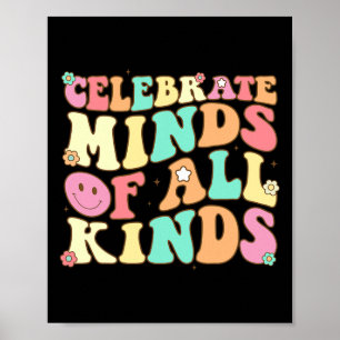 Minds Of All Kinds Mental Health Autism Awareness  Poster
