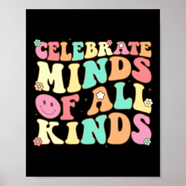Minds Of All Kinds Mental Health Autism Awareness  Poster (Front)