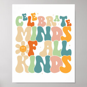 Minds Of All Kinds Mental Health Autism Awareness Poster