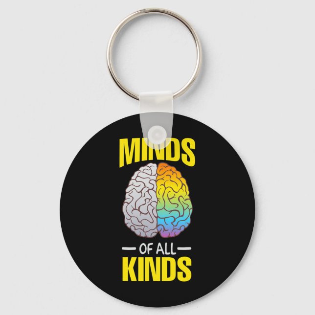 Minds Of All Kinds Neurodiversity AHDH LD Awarenes Keychain (Front)