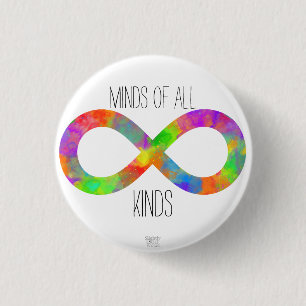 'Minds of all Kinds' Neurodiversity Autism/ ADHD 1 Inch Round Button
