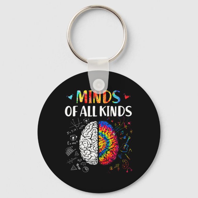 Minds Of All Kinds Neurodiversity Autism Awareness Keychain (Front)