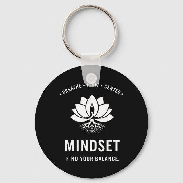 Mindset Find Your Lance Yoga Meditation  Keychain (Front)
