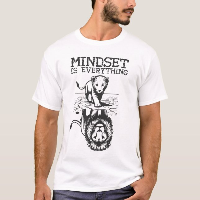 Mindset Is Everything, Cat Lion - Gym, Success T-Shirt (Front)