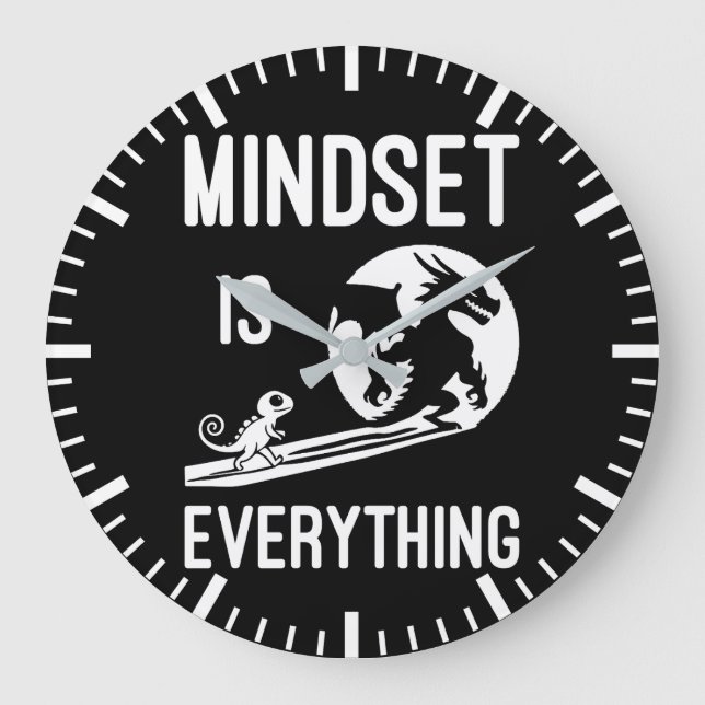 Mindset Is Everything, Dragon - Success Hustle Large Clock (Front)
