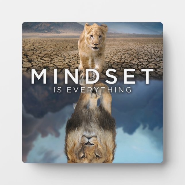 Mindset Is Everything - Lion Reflection Plaque (Front)