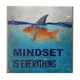 Mindset Is Everything Motivational Goldfish  Tile