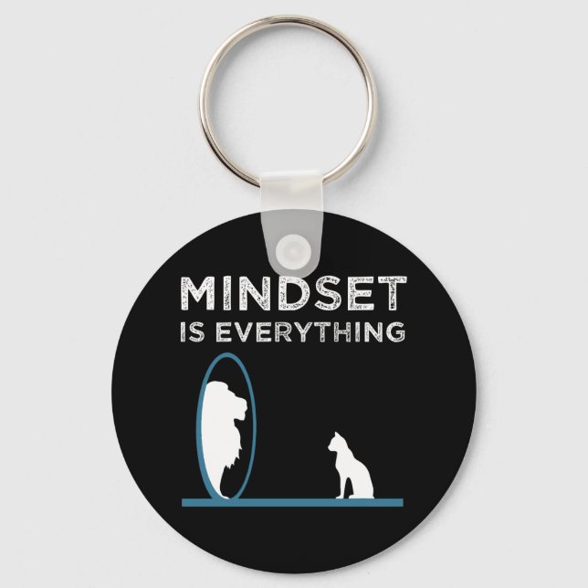 Mindset Is Everything Motivational Quote Keychain (Front)