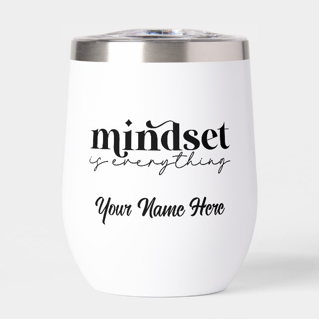 Mindset is Everything, Typography Water Bottle (Front)