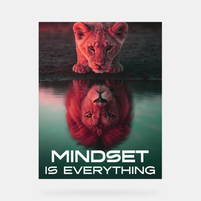 Mindset Is Everything – Unlock Your Full Potential Acrylic Sign (Front)