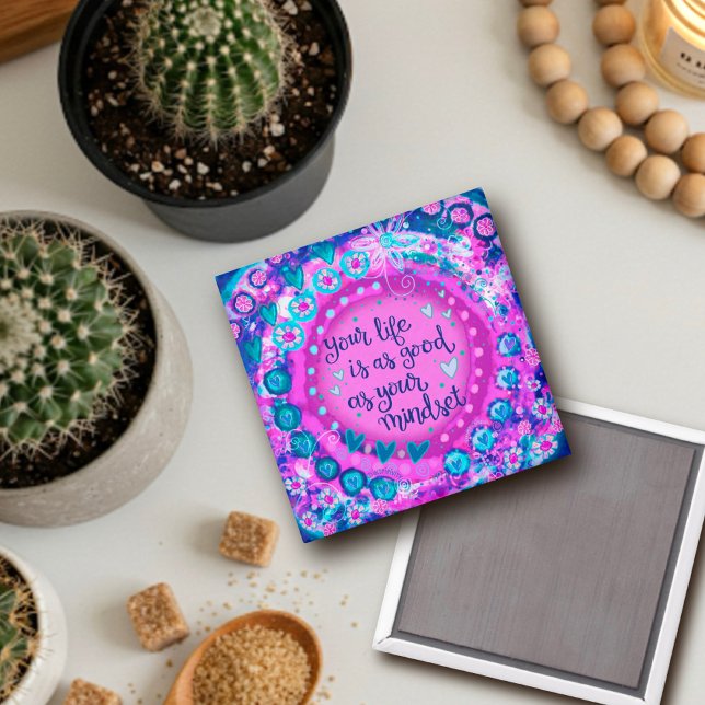 Mindset Quote Pretty  Inspirivity Purple Trendy Magnet (Creator Uploaded)