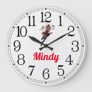 Mindy's Pirate Girl Large Horloge