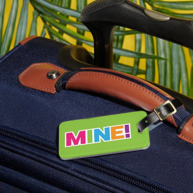 MINE! - Colourful Personalized Luggage Tag (Front Insitu 3)