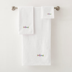 Mine Logo White  Bath Towel Set