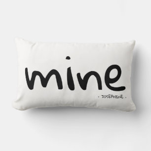 Mine personalized with name lumbar pillow