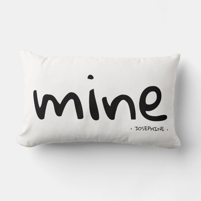 Mine | personalized with name lumbar pillow (Front)