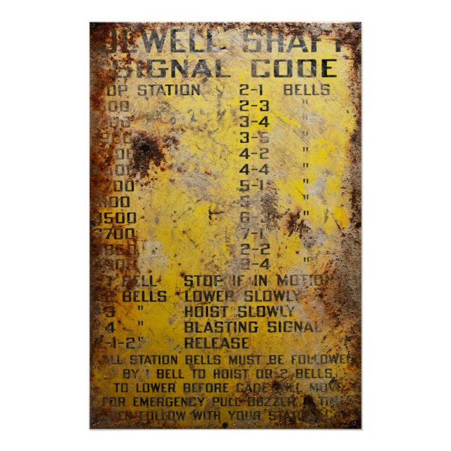 Mine Shaft Hoist Communication Chart (Front)