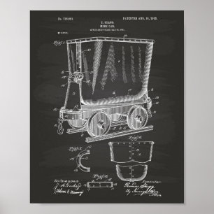 Mine Trolley 1903 Patent Art Chalkboard Poster