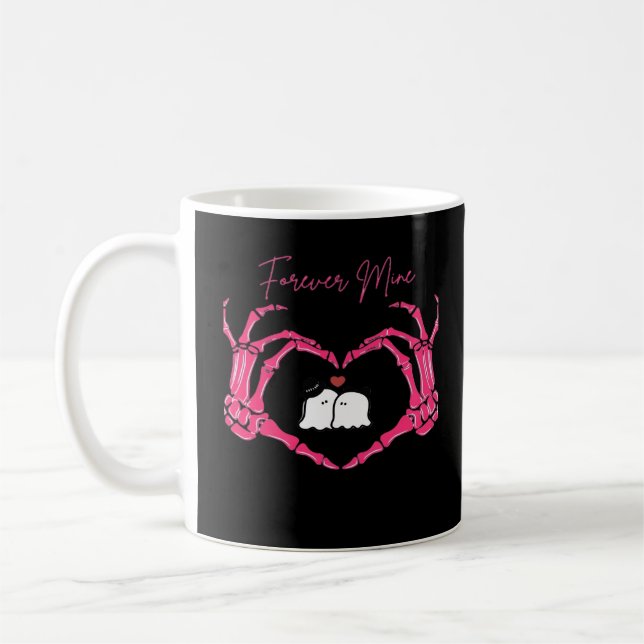 Mine, Valentines Day Classic - Skeleton Hands Hear Coffee Mug (Left)