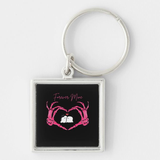 Mine, Valentines Day Classic - Skeleton Hands Hear Keychain (Front)