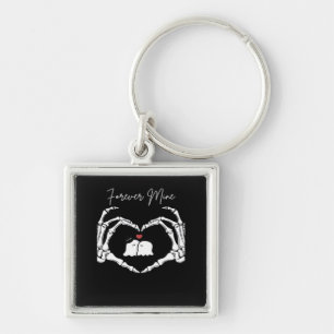 Mine, Valentines Day Classic - Skeleton Hands Hear Keychain