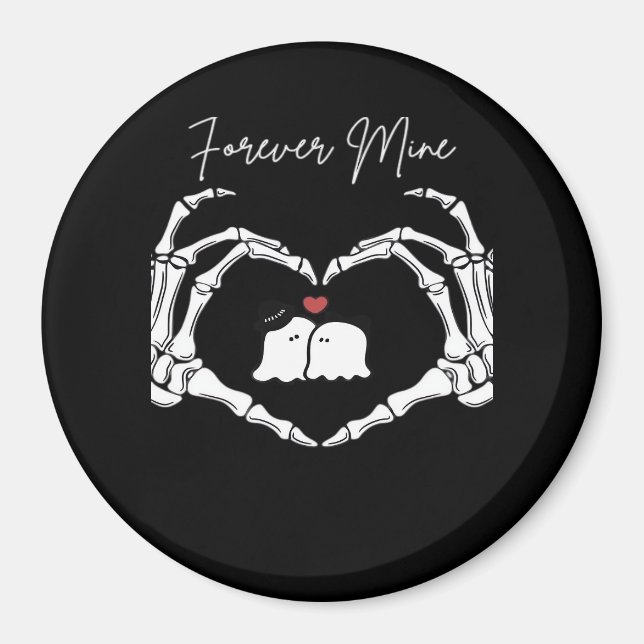 Mine, Valentines Day Classic - Skeleton Hands Hear Magnet (Front)
