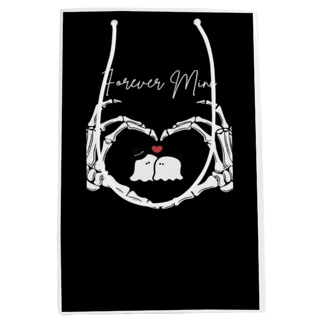 Mine, Valentines Day Classic - Skeleton Hands Hear Medium Gift Bag (Front)