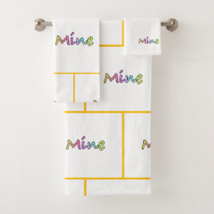 Mine Yellow Grid  Bath Towel Set