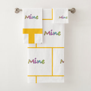 Mine Yellow Grid  Bath Towel Set