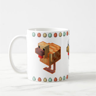 Minecraft Chicken, New Eggs, Three Chicks Coffee Mug