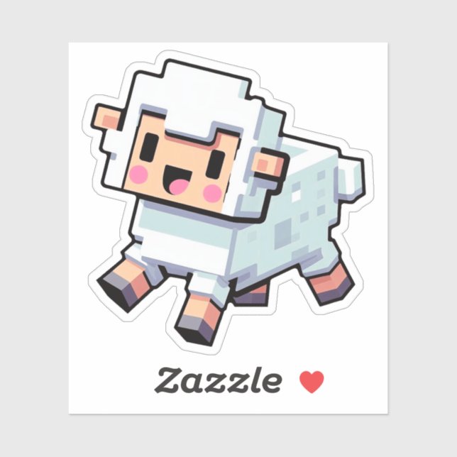 Minecraft, Mignons moutons, Minecrafeur, Stickers  (Feuille)