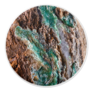 Mined Turquoise Stone Ceramic Knob