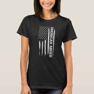 Miner American Miner - American Flag Sayings Premi T-Shirt