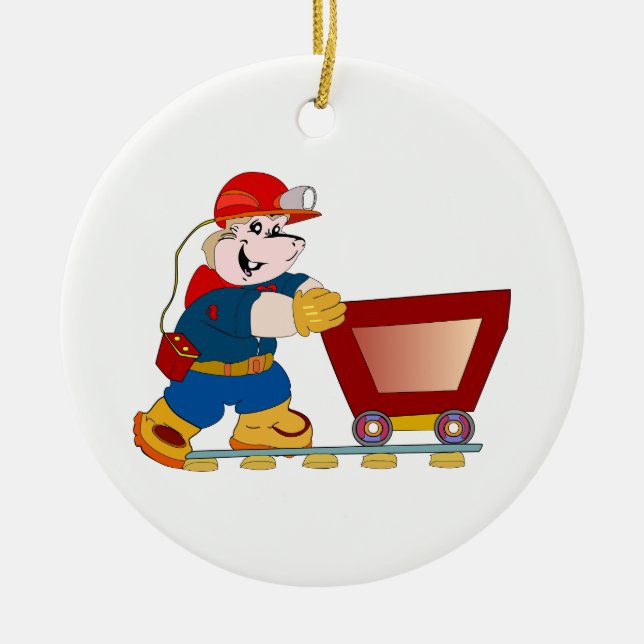 Miner Ceramic Ornament (Front)