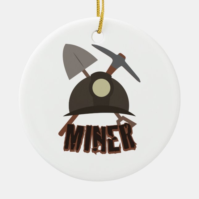 Miner Equipment Ceramic Ornament (Front)