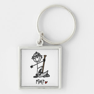 Miner Stick Figure Keychain