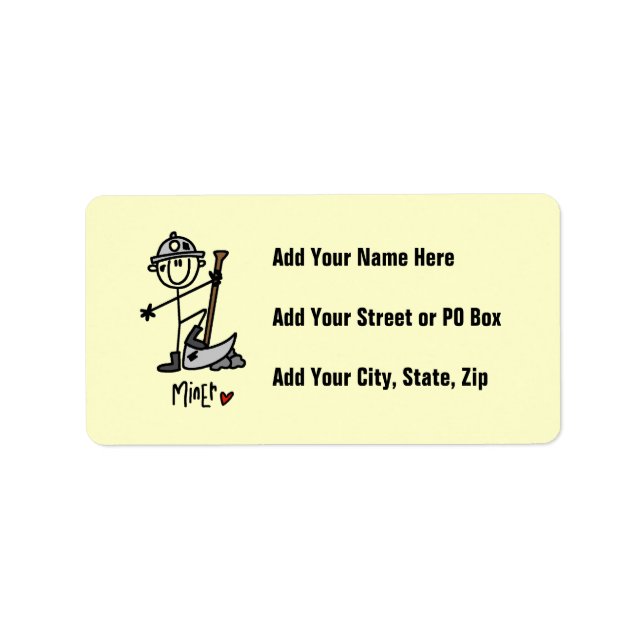 Miner Stick Figure Label (Front)