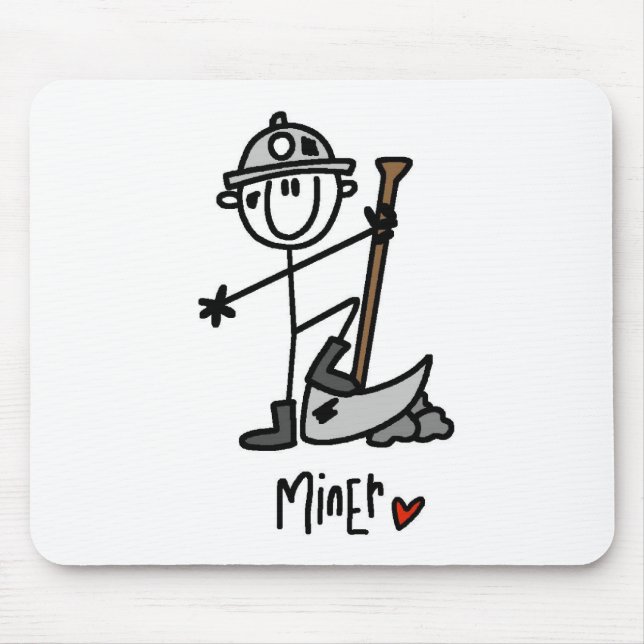 Miner Stick Figure Mouse Pad (Front)