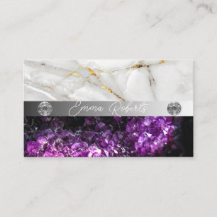 Mineral Amethyst Crystal Quartz Texture Business C Card