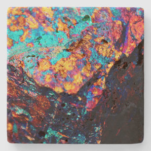 Mineral chalcopyrite gemstone crystal stone coaster
