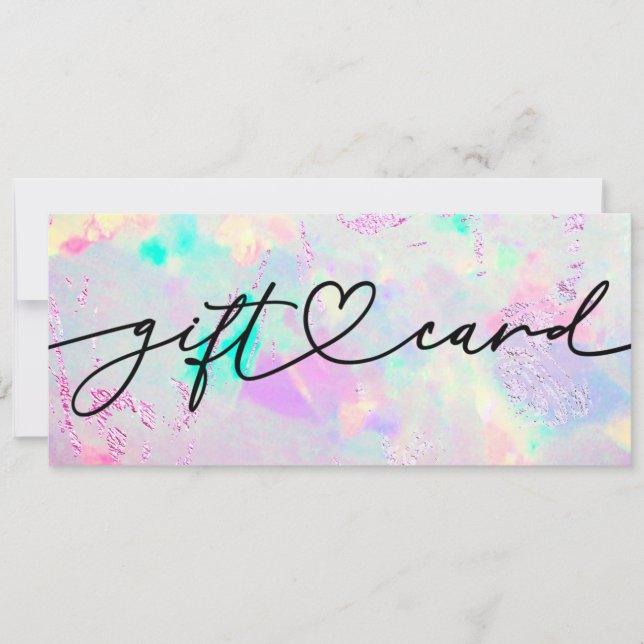 mineral opal gemstone gift certificate (Front)