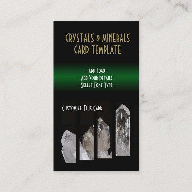 Minerals - White Quartz Healing Crystals Business Card (Front)