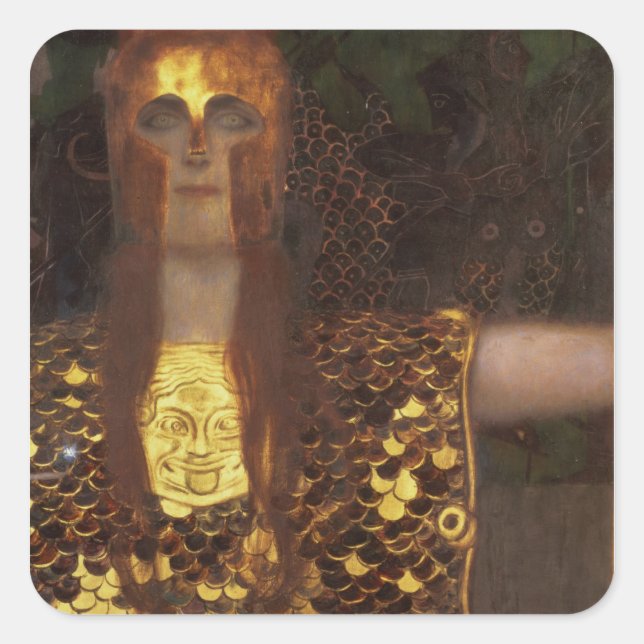 Minerva or Pallas Athena Square Sticker (Front)