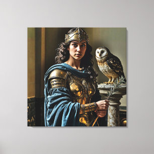 Minerva’s Silent Vigil - Roman Goddess Canvas Print