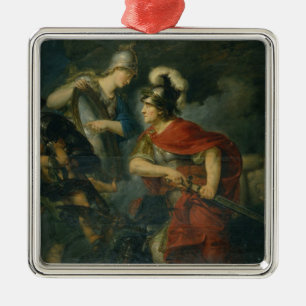 Minerva Showing her Envy in the Polished Shield Metal Ornament