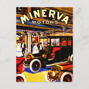 Minerva ~ Vintage Belgian Automobile Ad Postcard