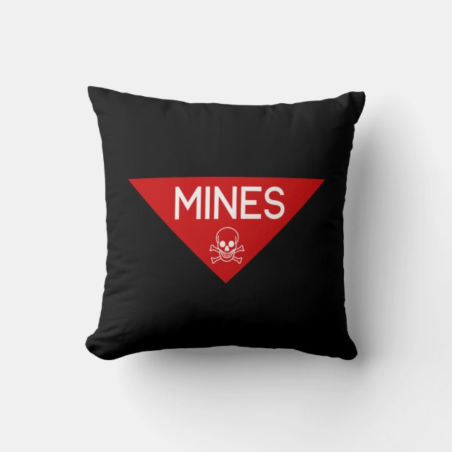 MINES SIGN | SIGNAGE | SYMBOL THROW PILLOW (Front)