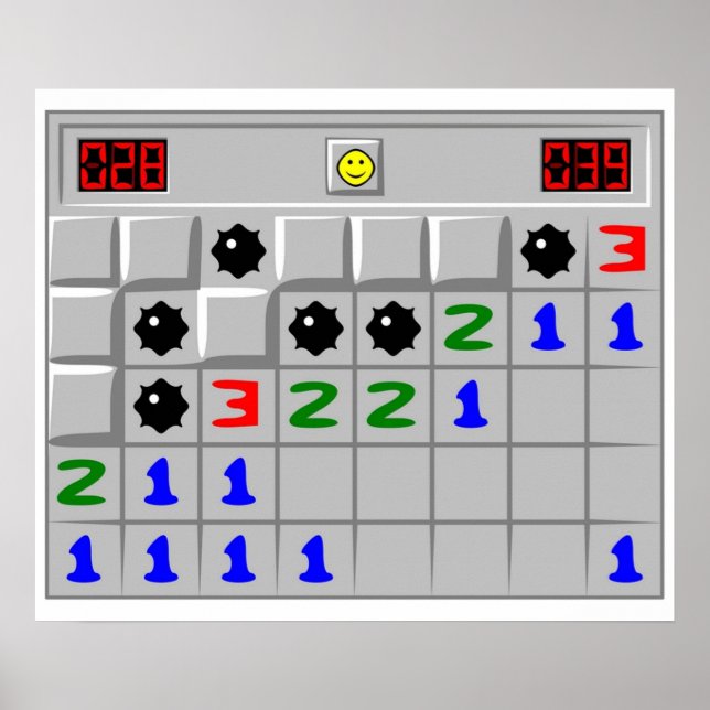 Minesweeper Windows XP Retro Game Poster (Front)