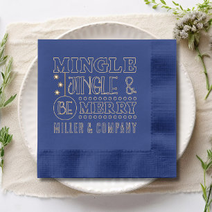 Mingle Jingle & Be Merry Corporate Personalized Foil Napkins